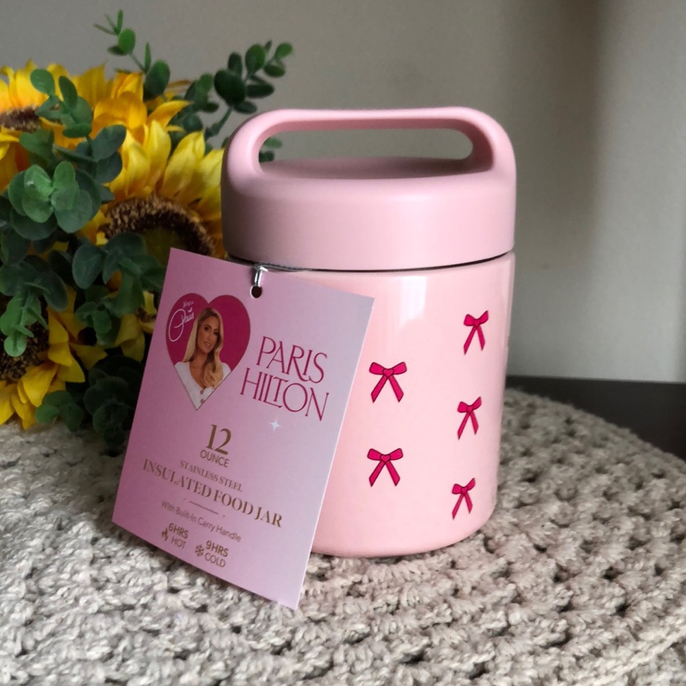 Paris Hilton Pink Bow-Accent Insulated Food Jar